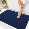 image:imageSmiry Ultra Thin Bath Mat 34x21 Non Slip Rubber Washable Bathroom Rugs  Navy Blue Low Pile Quick Dry Absorbent Bath Mat for Bathroom Floors Tub Sink Shower Outside Home Decor AccessoriesNavy Blue