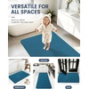 image:imageSmiry Ultra Thin Bath Mat 34x21 Non Slip Rubber Washable Bathroom Rugs  Navy Blue Low Pile Quick Dry Absorbent Bath Mat for Bathroom Floors Tub Sink Shower Outside Home Decor AccessoriesPeacock Blue