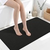 image:imageSmiry Ultra Thin Bath Mat 34x21 Non Slip Rubber Washable Bathroom Rugs  Navy Blue Low Pile Quick Dry Absorbent Bath Mat for Bathroom Floors Tub Sink Shower Outside Home Decor AccessoriesBlack