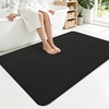 image:imageSmiry Ultra Thin Bath Mat 34x21 Non Slip Rubber Washable Bathroom Rugs  Navy Blue Low Pile Quick Dry Absorbent Bath Mat for Bathroom Floors Tub Sink Shower Outside Home Decor AccessoriesBlack