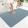 image:imageSmiry Ultra Thin Bath Mat 34x21 Non Slip Rubber Washable Bathroom Rugs  Navy Blue Low Pile Quick Dry Absorbent Bath Mat for Bathroom Floors Tub Sink Shower Outside Home Decor AccessoriesGrayish Blue