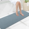 image:imageSmiry Ultra Thin Bath Mat 34x21 Non Slip Rubber Washable Bathroom Rugs  Navy Blue Low Pile Quick Dry Absorbent Bath Mat for Bathroom Floors Tub Sink Shower Outside Home Decor AccessoriesGrayish Blue