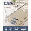 image:imageSmiry Ultra Thin Bath Mat 34x21 Non Slip Rubber Washable Bathroom Rugs  Navy Blue Low Pile Quick Dry Absorbent Bath Mat for Bathroom Floors Tub Sink Shower Outside Home Decor AccessoriesBeige