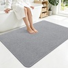image:imageSmiry Ultra Thin Bath Mat 34x21 Non Slip Rubber Washable Bathroom Rugs  Navy Blue Low Pile Quick Dry Absorbent Bath Mat for Bathroom Floors Tub Sink Shower Outside Home Decor AccessoriesGrey