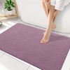 image:imageSmiry Ultra Thin Bath Mat 34x21 Non Slip Rubber Washable Bathroom Rugs  Navy Blue Low Pile Quick Dry Absorbent Bath Mat for Bathroom Floors Tub Sink Shower Outside Home Decor AccessoriesDeep Plum