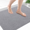 image:imageSmiry Ultra Thin Bath Mat 34x21 Non Slip Rubber Washable Bathroom Rugs  Navy Blue Low Pile Quick Dry Absorbent Bath Mat for Bathroom Floors Tub Sink Shower Outside Home Decor AccessoriesGrey