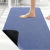 image:imageSmiry Ultra Thin Bath Mat 34x21 Non Slip Rubber Washable Bathroom Rugs  Navy Blue Low Pile Quick Dry Absorbent Bath Mat for Bathroom Floors Tub Sink Shower Outside Home Decor AccessoriesCornflower Blue