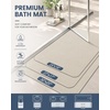 image:imageSmiry Ultra Thin Bath Mat 34x21 Non Slip Rubber Washable Bathroom Rugs  Navy Blue Low Pile Quick Dry Absorbent Bath Mat for Bathroom Floors Tub Sink Shower Outside Home Decor AccessoriesSand