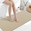 image:imageSmiry Ultra Thin Bath Mat 34x21 Non Slip Rubber Washable Bathroom Rugs  Navy Blue Low Pile Quick Dry Absorbent Bath Mat for Bathroom Floors Tub Sink Shower Outside Home Decor AccessoriesBeige