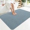 image:imageSmiry Ultra Thin Bath Mat 34x21 Non Slip Rubber Washable Bathroom Rugs  Navy Blue Low Pile Quick Dry Absorbent Bath Mat for Bathroom Floors Tub Sink Shower Outside Home Decor AccessoriesGrayish Blue