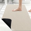 image:imageSmiry Ultra Thin Bath Mat 34x21 Non Slip Rubber Washable Bathroom Rugs  Navy Blue Low Pile Quick Dry Absorbent Bath Mat for Bathroom Floors Tub Sink Shower Outside Home Decor AccessoriesSand
