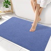 image:imageSmiry Ultra Thin Bath Mat 34x21 Non Slip Rubber Washable Bathroom Rugs  Navy Blue Low Pile Quick Dry Absorbent Bath Mat for Bathroom Floors Tub Sink Shower Outside Home Decor AccessoriesCornflower Blue
