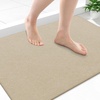 image:imageSmiry Ultra Thin Bath Mat 34x21 Non Slip Rubber Washable Bathroom Rugs  Navy Blue Low Pile Quick Dry Absorbent Bath Mat for Bathroom Floors Tub Sink Shower Outside Home Decor AccessoriesBeige