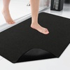 image:imageSmiry Ultra Thin Bath Mat 34x21 Non Slip Rubber Washable Bathroom Rugs  Navy Blue Low Pile Quick Dry Absorbent Bath Mat for Bathroom Floors Tub Sink Shower Outside Home Decor AccessoriesBlack