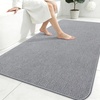 image:imageSmiry Ultra Thin Bath Mat 34x21 Non Slip Rubber Washable Bathroom Rugs  Navy Blue Low Pile Quick Dry Absorbent Bath Mat for Bathroom Floors Tub Sink Shower Outside Home Decor AccessoriesGrey