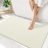 image:imageSmiry Ultra Thin Bath Mat 34x21 Non Slip Rubber Washable Bathroom Rugs  Navy Blue Low Pile Quick Dry Absorbent Bath Mat for Bathroom Floors Tub Sink Shower Outside Home Decor AccessoriesIvory