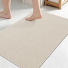 image:imageSmiry Ultra Thin Bath Mat 34x21 Non Slip Rubber Washable Bathroom Rugs  Navy Blue Low Pile Quick Dry Absorbent Bath Mat for Bathroom Floors Tub Sink Shower Outside Home Decor AccessoriesSand