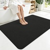 image:imageSmiry Ultra Thin Bath Mat 34x21 Non Slip Rubber Washable Bathroom Rugs  Navy Blue Low Pile Quick Dry Absorbent Bath Mat for Bathroom Floors Tub Sink Shower Outside Home Decor AccessoriesBlack