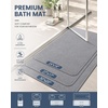 image:imageSmiry Ultra Thin Bath Mat 34x21 Non Slip Rubber Washable Bathroom Rugs  Navy Blue Low Pile Quick Dry Absorbent Bath Mat for Bathroom Floors Tub Sink Shower Outside Home Decor AccessoriesGrey