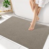 image:imageSmiry Ultra Thin Bath Mat 34x21 Non Slip Rubber Washable Bathroom Rugs  Navy Blue Low Pile Quick Dry Absorbent Bath Mat for Bathroom Floors Tub Sink Shower Outside Home Decor AccessoriesLatte