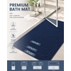image:imageSmiry Ultra Thin Bath Mat 34x21 Non Slip Rubber Washable Bathroom Rugs  Navy Blue Low Pile Quick Dry Absorbent Bath Mat for Bathroom Floors Tub Sink Shower Outside Home Decor AccessoriesNavy Blue