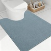 image:imageSmiry Ultra Thin Bath Mat 34x21 Non Slip Rubber Washable Bathroom Rugs  Navy Blue Low Pile Quick Dry Absorbent Bath Mat for Bathroom Floors Tub Sink Shower Outside Home Decor AccessoriesGrayish Blue