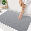 image:imageSmiry Ultra Thin Bath Mat 34x21 Non Slip Rubber Washable Bathroom Rugs  Navy Blue Low Pile Quick Dry Absorbent Bath Mat for Bathroom Floors Tub Sink Shower Outside Home Decor AccessoriesGrey