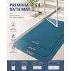 image:imageSmiry Ultra Thin Bath Mat 34x21 Non Slip Rubber Washable Bathroom Rugs  Navy Blue Low Pile Quick Dry Absorbent Bath Mat for Bathroom Floors Tub Sink Shower Outside Home Decor AccessoriesPeacock Blue