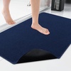 image:imageSmiry Ultra Thin Bath Mat 34x21 Non Slip Rubber Washable Bathroom Rugs  Navy Blue Low Pile Quick Dry Absorbent Bath Mat for Bathroom Floors Tub Sink Shower Outside Home Decor AccessoriesNavy Blue