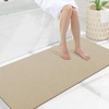 image:imageSmiry Ultra Thin Bath Mat 34x21 Non Slip Rubber Washable Bathroom Rugs  Navy Blue Low Pile Quick Dry Absorbent Bath Mat for Bathroom Floors Tub Sink Shower Outside Home Decor AccessoriesBeige