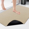 image:imageSmiry Ultra Thin Bath Mat 34x21 Non Slip Rubber Washable Bathroom Rugs  Navy Blue Low Pile Quick Dry Absorbent Bath Mat for Bathroom Floors Tub Sink Shower Outside Home Decor AccessoriesBeige