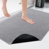 image:imageSmiry Ultra Thin Bath Mat 34x21 Non Slip Rubber Washable Bathroom Rugs  Navy Blue Low Pile Quick Dry Absorbent Bath Mat for Bathroom Floors Tub Sink Shower Outside Home Decor AccessoriesGrey
