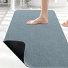 image:imageSmiry Ultra Thin Bath Mat 34x21 Non Slip Rubber Washable Bathroom Rugs  Navy Blue Low Pile Quick Dry Absorbent Bath Mat for Bathroom Floors Tub Sink Shower Outside Home Decor AccessoriesGrayish Blue