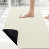 image:imageSmiry Ultra Thin Bath Mat 34x21 Non Slip Rubber Washable Bathroom Rugs  Navy Blue Low Pile Quick Dry Absorbent Bath Mat for Bathroom Floors Tub Sink Shower Outside Home Decor AccessoriesIvory