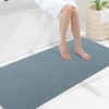 image:imageSmiry Ultra Thin Bath Mat 34x21 Non Slip Rubber Washable Bathroom Rugs  Navy Blue Low Pile Quick Dry Absorbent Bath Mat for Bathroom Floors Tub Sink Shower Outside Home Decor AccessoriesGrayish Blue