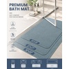 image:imageSmiry Ultra Thin Bath Mat 34x21 Non Slip Rubber Washable Bathroom Rugs  Navy Blue Low Pile Quick Dry Absorbent Bath Mat for Bathroom Floors Tub Sink Shower Outside Home Decor AccessoriesGrayish Blue
