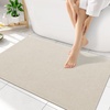 image:imageSmiry Ultra Thin Bath Mat 34x21 Non Slip Rubber Washable Bathroom Rugs  Navy Blue Low Pile Quick Dry Absorbent Bath Mat for Bathroom Floors Tub Sink Shower Outside Home Decor AccessoriesSand
