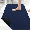image:imageSmiry Ultra Thin Bath Mat 34x21 Non Slip Rubber Washable Bathroom Rugs  Navy Blue Low Pile Quick Dry Absorbent Bath Mat for Bathroom Floors Tub Sink Shower Outside Home Decor AccessoriesNavy Blue