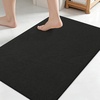 image:imageSmiry Ultra Thin Bath Mat 34x21 Non Slip Rubber Washable Bathroom Rugs  Navy Blue Low Pile Quick Dry Absorbent Bath Mat for Bathroom Floors Tub Sink Shower Outside Home Decor AccessoriesBlack