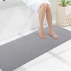 image:imageSmiry Ultra Thin Bath Mat 34x21 Non Slip Rubber Washable Bathroom Rugs  Navy Blue Low Pile Quick Dry Absorbent Bath Mat for Bathroom Floors Tub Sink Shower Outside Home Decor AccessoriesGrey