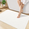 image:imageSmiry Ultra Thin Bath Mat 34x21 Non Slip Rubber Washable Bathroom Rugs  Navy Blue Low Pile Quick Dry Absorbent Bath Mat for Bathroom Floors Tub Sink Shower Outside Home Decor AccessoriesWhite