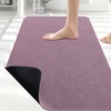 image:imageSmiry Ultra Thin Bath Mat 34x21 Non Slip Rubber Washable Bathroom Rugs  Navy Blue Low Pile Quick Dry Absorbent Bath Mat for Bathroom Floors Tub Sink Shower Outside Home Decor AccessoriesDeep Plum