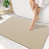 image:imageSmiry Ultra Thin Bath Mat 34x21 Non Slip Rubber Washable Bathroom Rugs  Navy Blue Low Pile Quick Dry Absorbent Bath Mat for Bathroom Floors Tub Sink Shower Outside Home Decor AccessoriesBeige