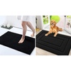 image:imageSmiry Bath Rug and Dog Door Mat Set Luxury Chenille Bath Rug Black 30x20 and Classic Dog Door Mat for Muddy Paws Black 30x20