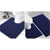 image:imageSmiry Chenille Bath Rug and Mats Set of 3 Non Slip Absorbent Shaggy Bath Rug for Tub Shower and Bath Room UShaped 24 x2030x 20UShaped 24 x20 Navy Blue