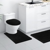 image:imageSmiry Chenille Bath Rug and Mats Set of 3Extra Soft and Absorbent Shaggy Bath Mat Machine Washable NonSlip Plush Carpet 30x 20UShaped 24 x20175x 15 Black