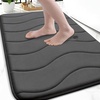 image:imageSmiry Memory Foam Bath Mat 32x20 Extra Soft and Absorbent Bathroom Mats Non Slip Washable Carpet for Floor Shower and Tub BlackBlack