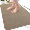 image:imageSmiry Ultra Thin Bath Mat 34x21 Non Slip Rubber Washable Bathroom Rugs  Navy Blue Low Pile Quick Dry Absorbent Bath Mat for Bathroom Floors Tub Sink Shower Outside Home Decor AccessoriesCamel