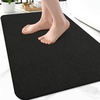 image:imageSmiry Ultra Thin Bath Mat 34x21 Non Slip Rubber Washable Bathroom Rugs  Navy Blue Low Pile Quick Dry Absorbent Bath Mat for Bathroom Floors Tub Sink Shower Outside Home Decor AccessoriesBlack