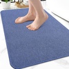 image:imageSmiry Ultra Thin Bath Mat 34x21 Non Slip Rubber Washable Bathroom Rugs  Navy Blue Low Pile Quick Dry Absorbent Bath Mat for Bathroom Floors Tub Sink Shower Outside Home Decor AccessoriesCornflower Blue